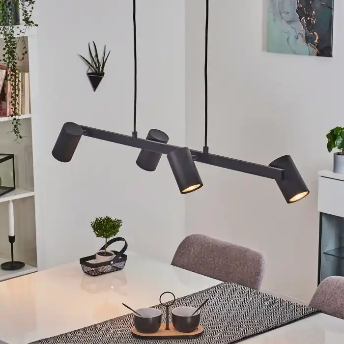 Zuoz Lámpara Colgante Negro, 4 luces Precio Rebajado