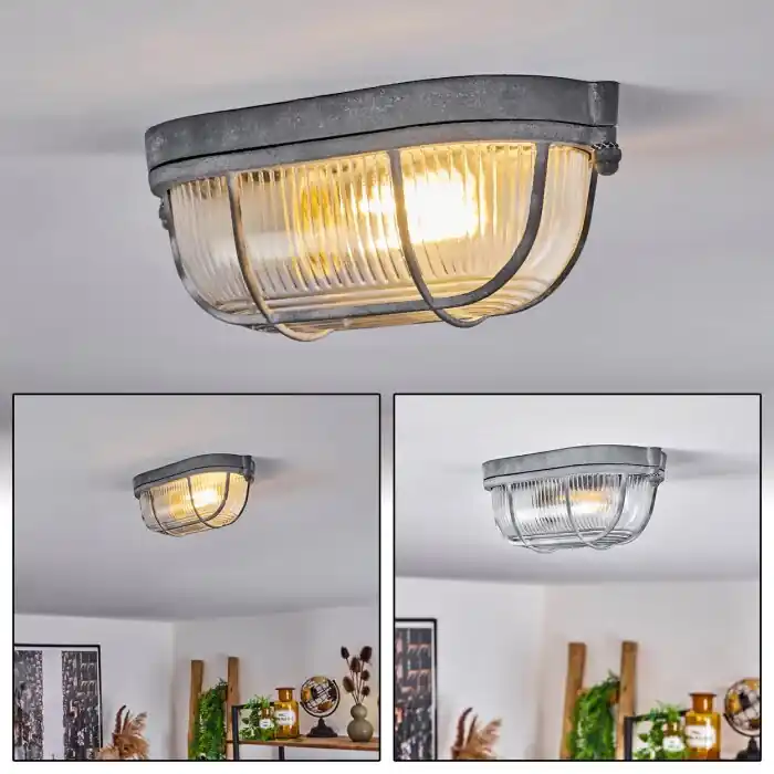 Última Versión Chaquire Lámpara de Techo Gris, 1 luz