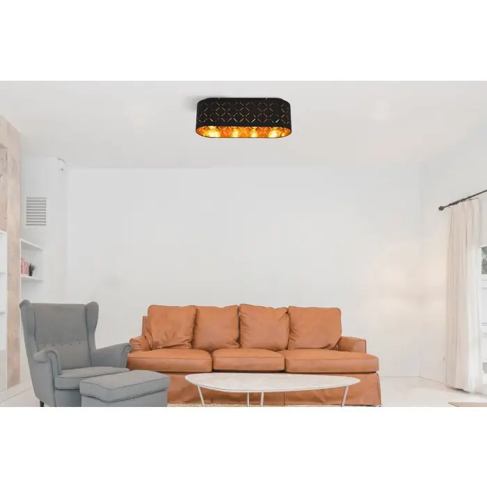 Imprescindible (Must-Have) Globo CLARKE Lámpara de Techo Negro, 4 luces