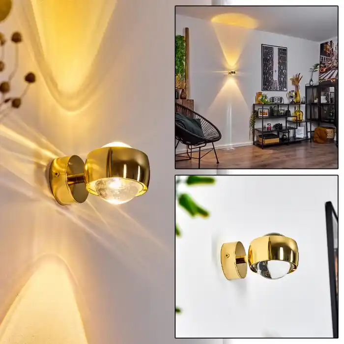 Sapri Aplique dorado, 1 luz Última Versión