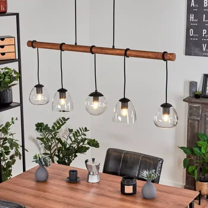 Afurada Lámpara Colgante Crudo, Negro, 5 luces Ordena Ya
