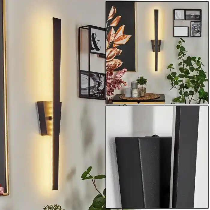 Meels Aplique LED Negro, 1 luz Envío Inmediato