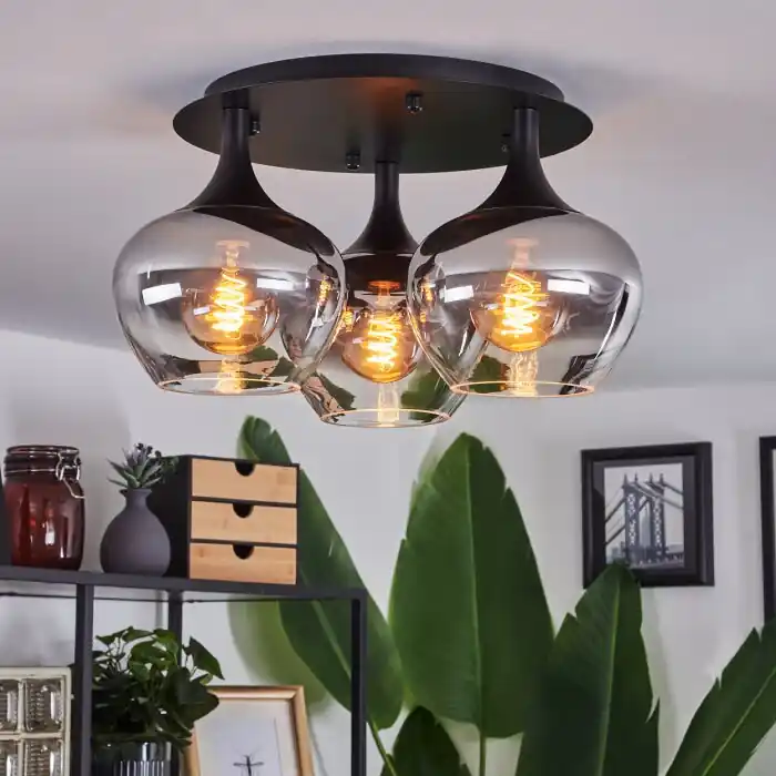 Precio De Fábrica Azurara Lámpara de Techo Negro, 3 luces