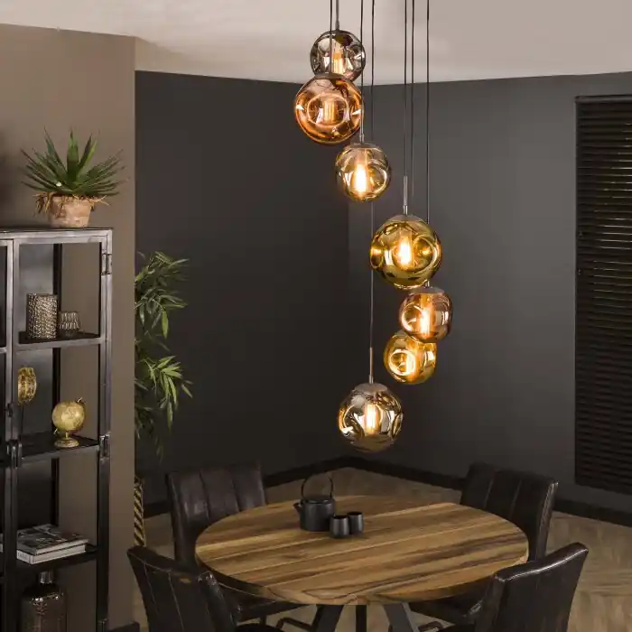 Stellar Lámpara Colgante Plata Antigua, 7 luces Oferta Flash