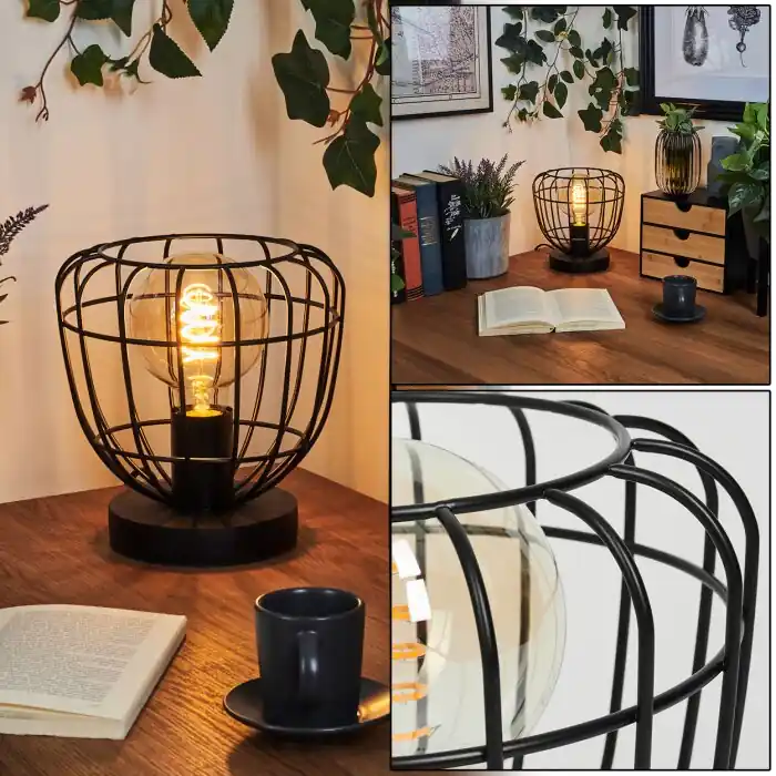 Piment Lámpara de mesa Negro, 1 luz Última Versión
