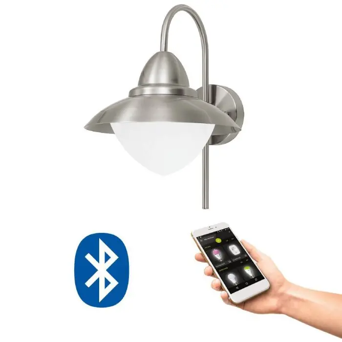 Últimas Unidades Eglo SIDNEY Aplique para exterior LED Color acero inoxidable, 1 luz, Mando a distancia, Cambia de color