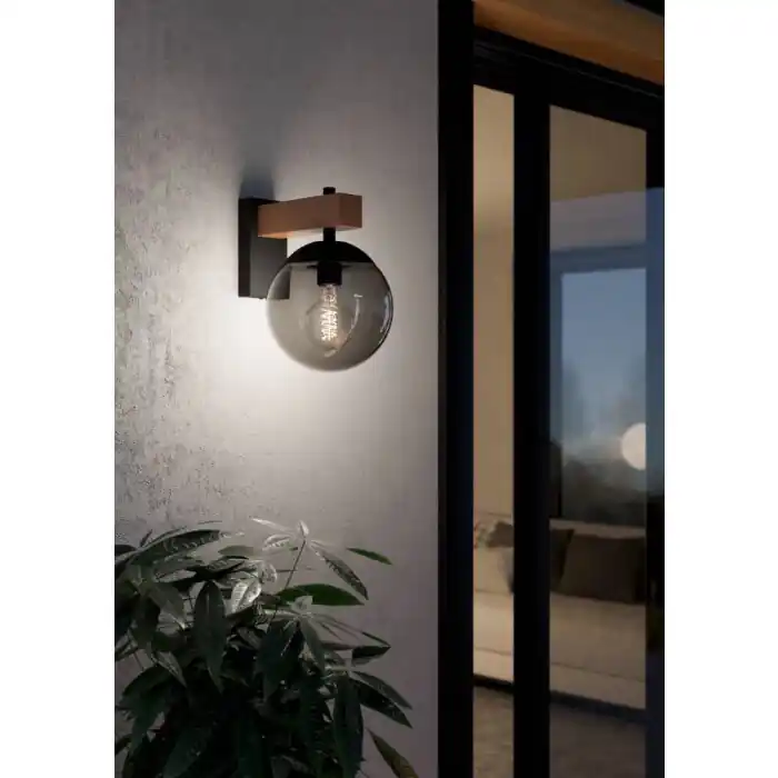 Compra Hoy Eglo BUFALATA Aplique para exterior Color madera, 1 luz