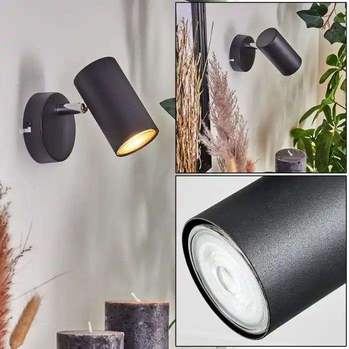 A Buen Precio Javel Aplique Negro, 1 luz