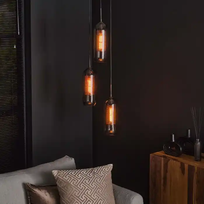 Lalora Lámpara pendular Negro, 3 luces Oferta Especial