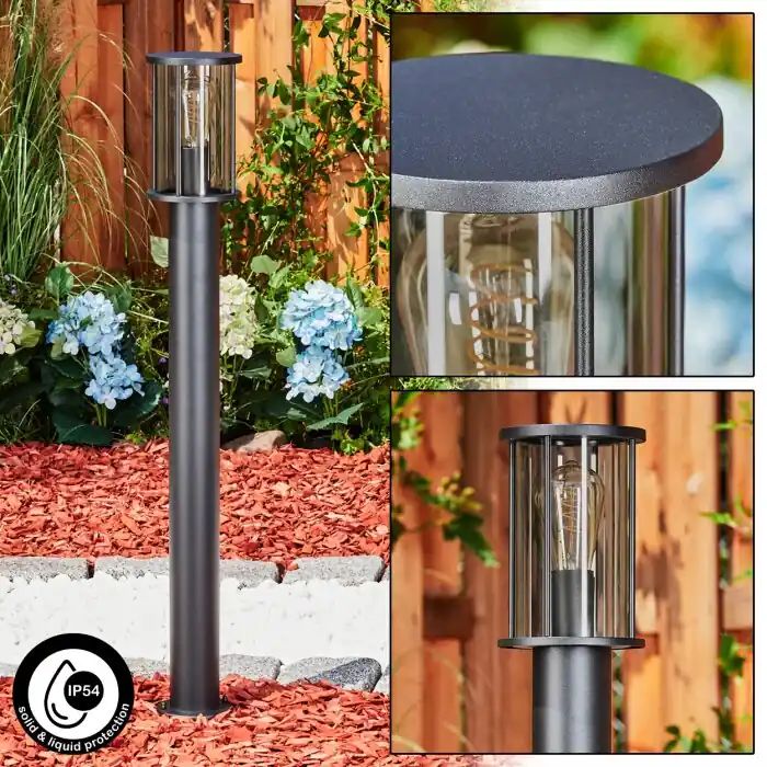 Sumalao Poste de Jardín Negro, 1 luz Súper Precio