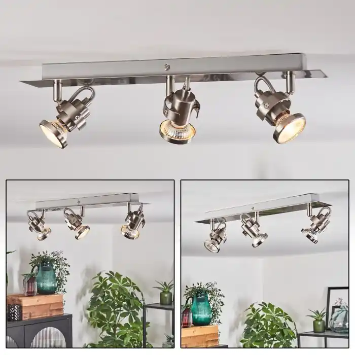 Yometchen Lámpara de Techo LED Níquel-mate, 3 luces Solo Por Tiempo Limitado