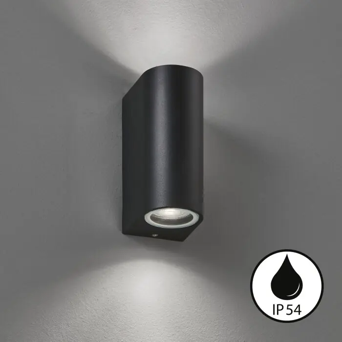 Pago Seguro Fischer & Honsel Marlon Aplique LED Negro, 2 luces