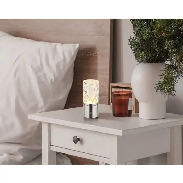 Barato Globo LUNKI Lámpara de mesa LED Níquel-mate, 1 luz