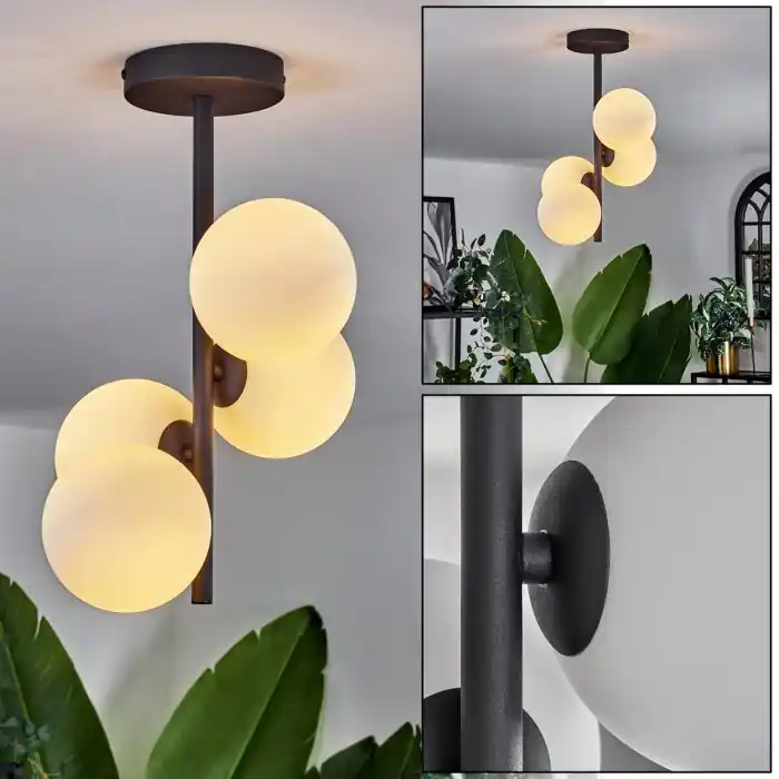 Chehalis Lámpara de Techo - Cristal Blanca, 4 luces Oferta Limitada