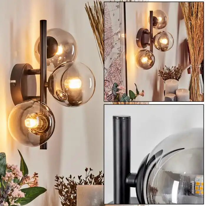 Chehalis Aplique - Cristal Transparente, Ahumado, 3 luces Oferta