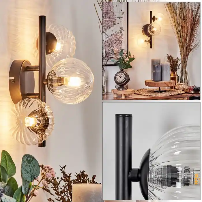 Entrega Rápida Chehalis Aplique - Cristal 10 cm Transparente, 3 luces