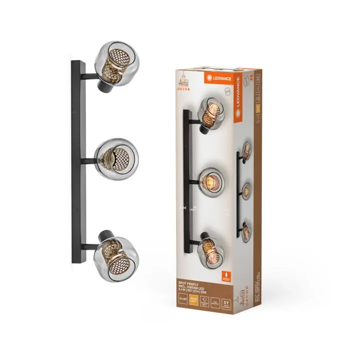 Lámparas Ledvance DECOR Plafones y apliques / Lámparas de techo y pared LED Negro, 3 luces Pago Seguro