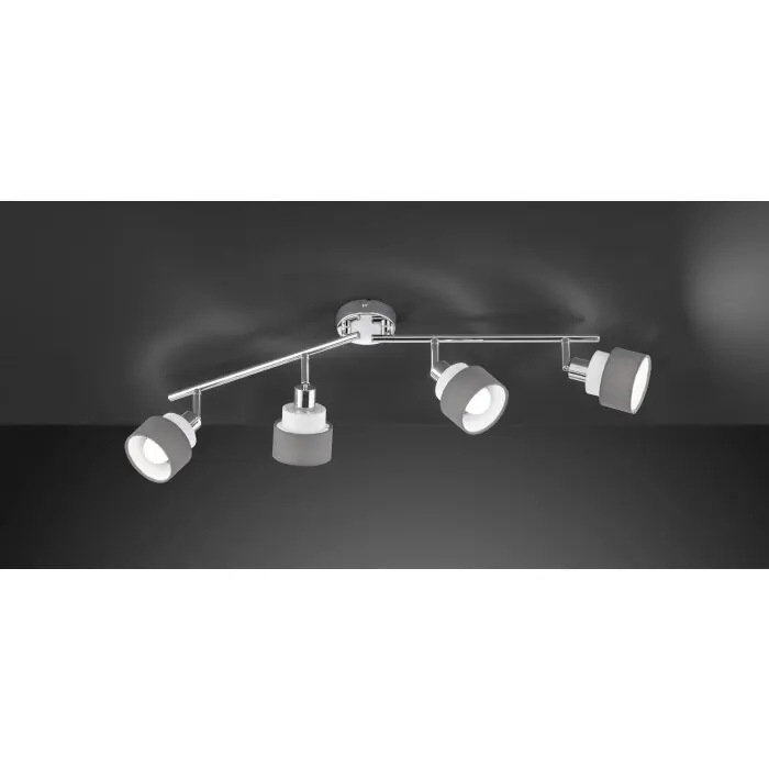 Alta Calidad Wofi-Leuchten NAPLES Lámpara de Techo Cromo, 4 luces