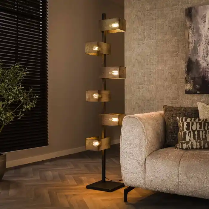 Bestseller Ayron Lámpara de pie Negro, 6 luces