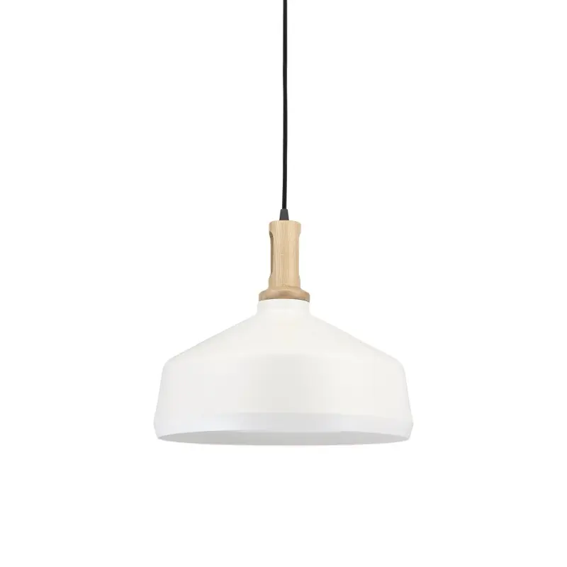 Colgante simple MIERY madera E27 LED color blanco Precio Rebajado
