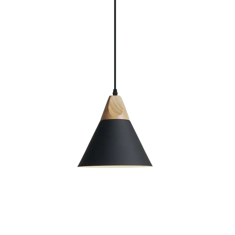 Colgante simple LIGNE aluminio E27 LED color negro Liquidación