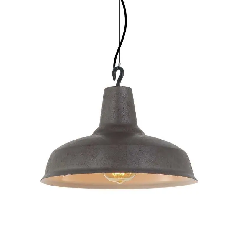 Envío Inmediato Colgante simple FAVIC metal E27 LED color gris rústico
