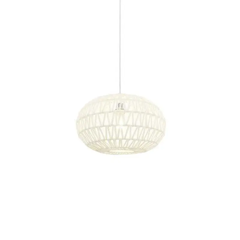 Última Versión Colgante simple BIARS textil E27 LED color blanco