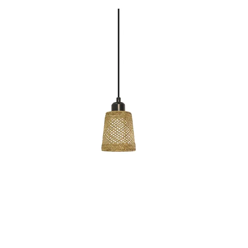 Precio De Fábrica Colgante simple LIZAN mimbre E14 LED color madera