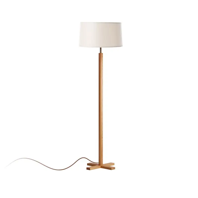 A Buen Precio Lámpara de pie YVOIRE madera E27 LED color madera