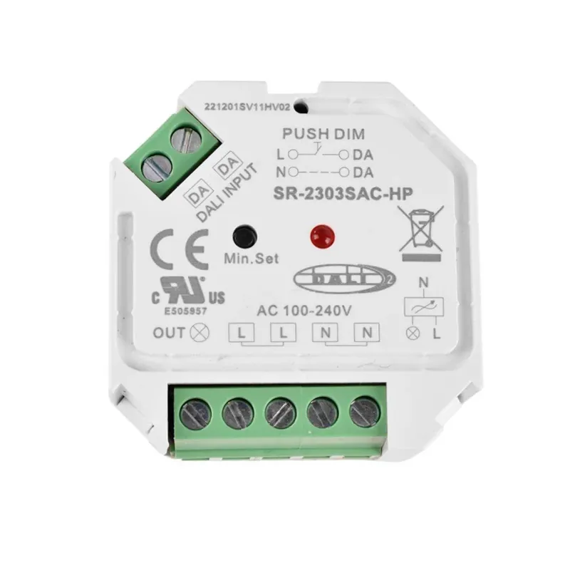 Controlador monocolor DALI y PUSH Dimmer - 400W - 1 canal - 100-240V AC - Sunricher Precio Bajo