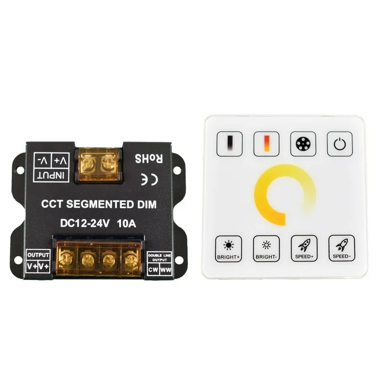 Controlador CCT blanco dual para tiras LED con panel táctil RF - 5-24V/DC Solo Hoy