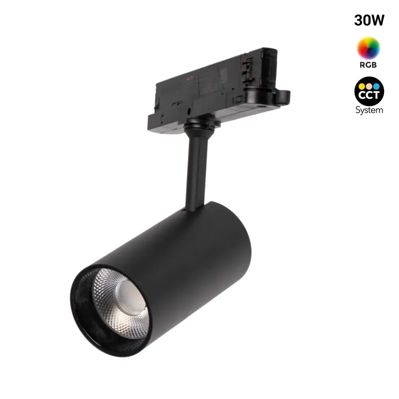Foco carril trifásico LED RGB + CCT - 30W - Mi Light Negro Oferta Especial