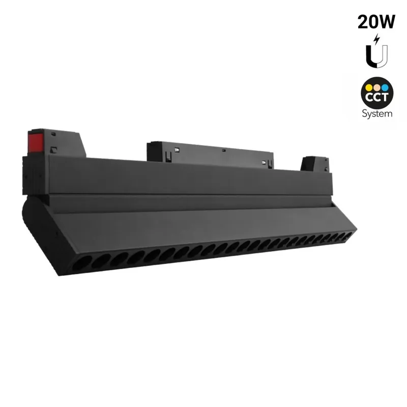Gran Oferta Luminaria lineal orientable para carril magnético CCT - 20W - UGR18 - Mi Light Negro