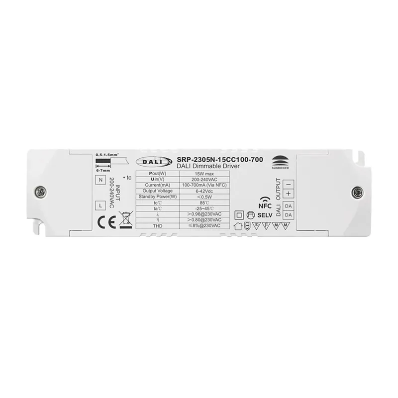 Driver regulable DALI DT6 monocolor 220-240V - Salida 6-42V DC - 100-700mA - 15W Compra Hoy