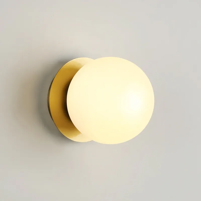 A Buen Precio Aplique de pared bola cristal "ARCE" - E27 - Ø 15cm Dorado