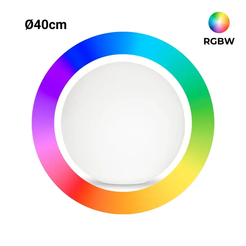 Certificado Lámpara de mesa o suelo esfera exterior - RGBW - 2W- Ø40cm - Recargable