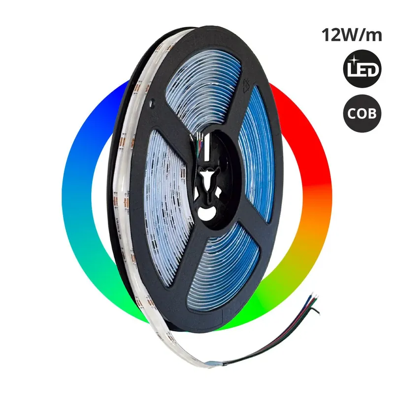 Precio De Oferta Tira LED COB 24V DC - RGB - 12W/m - 10mm - IP20 - Rollo de 10 metros