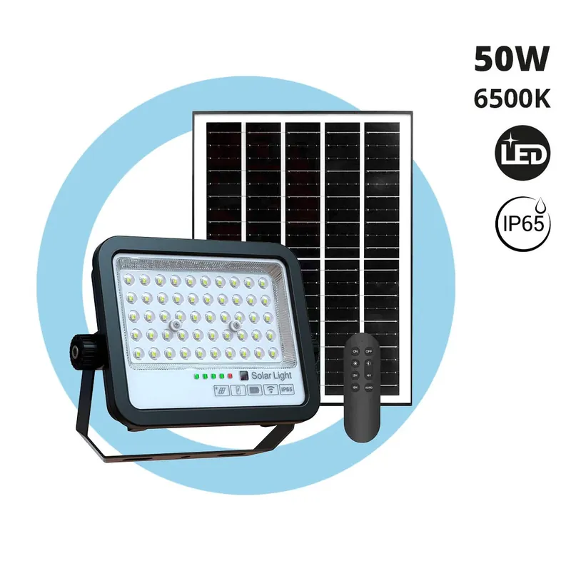 Precio Reducido Proyector solar con panel y mando a distancia - 50W - 6500K - IP65