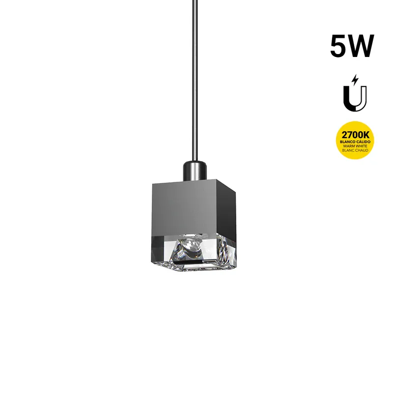 Foco LED colgante para carril magnético - 5W - 24º - 5mm - 24V Blanco extra cálido 2700K Promoción Exclusiva
