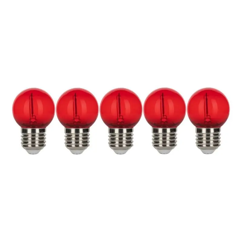 Bailey 5x Bombilla Bola Roja | Filamento LED 0.6W | Casquillo grande E27 Plástico Venta Final