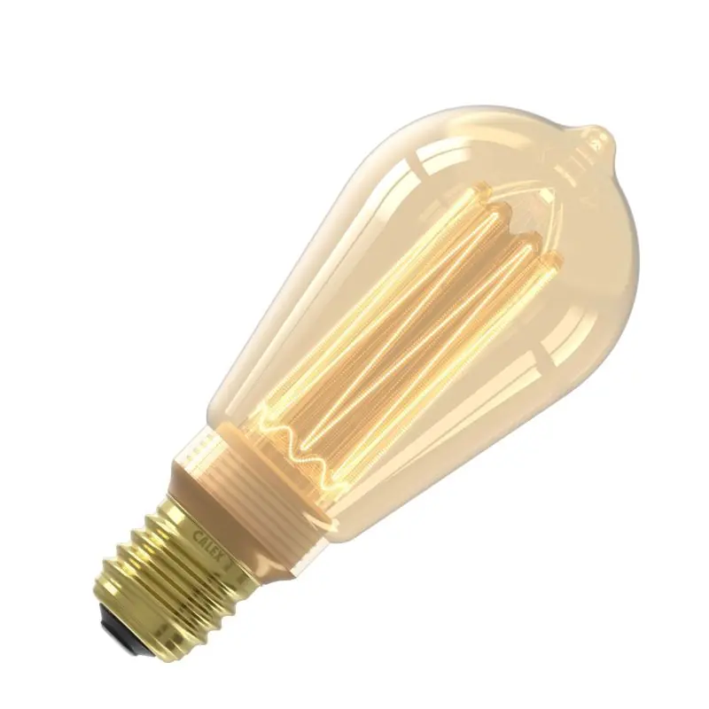 A Buen Precio Calex | Filamento LED | Casquillo grande E27 | Rústico ST64 | Oro | 3.5W