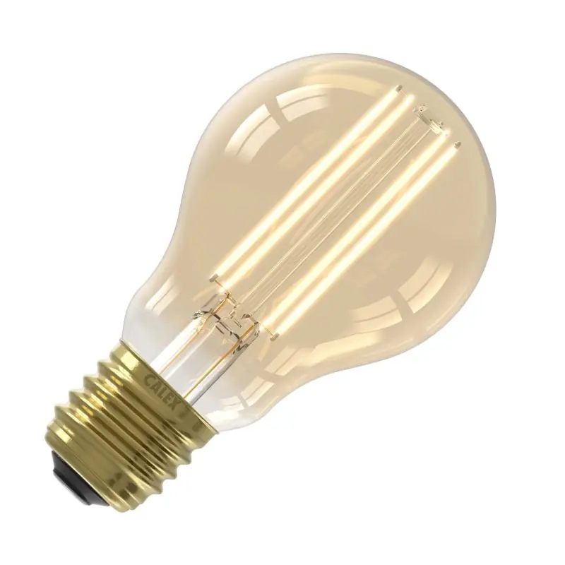 Calex | Filamento LED | Casquillo grande E27 | A60 Estándar | Oro | 7,5W Oferta Flash
