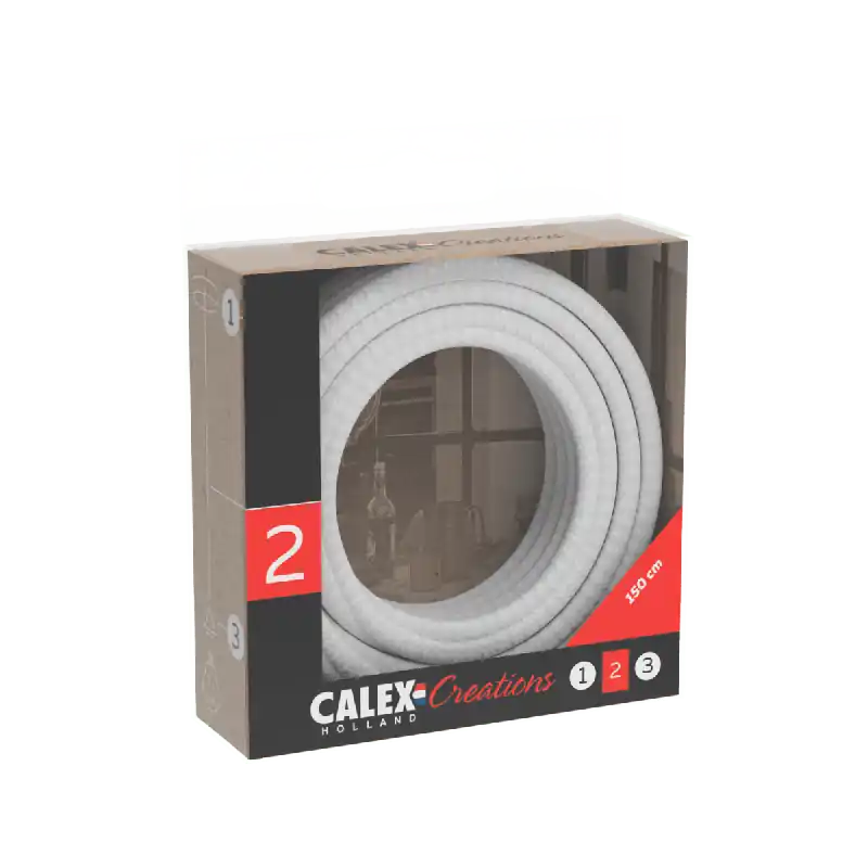 Oferta Limitada Calex | Cable Envolvente Textil | 2x0.75mm² | 1.5M | Blanco | 60W