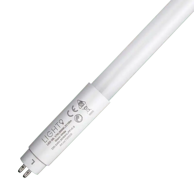 Lighto | Tubo fluorescente LED | T5 | 17W | 160lm/W | 120cm | 830 Blanco Cálido | Sustituye a un tubo fluorescente de 28W | HF Última Versión