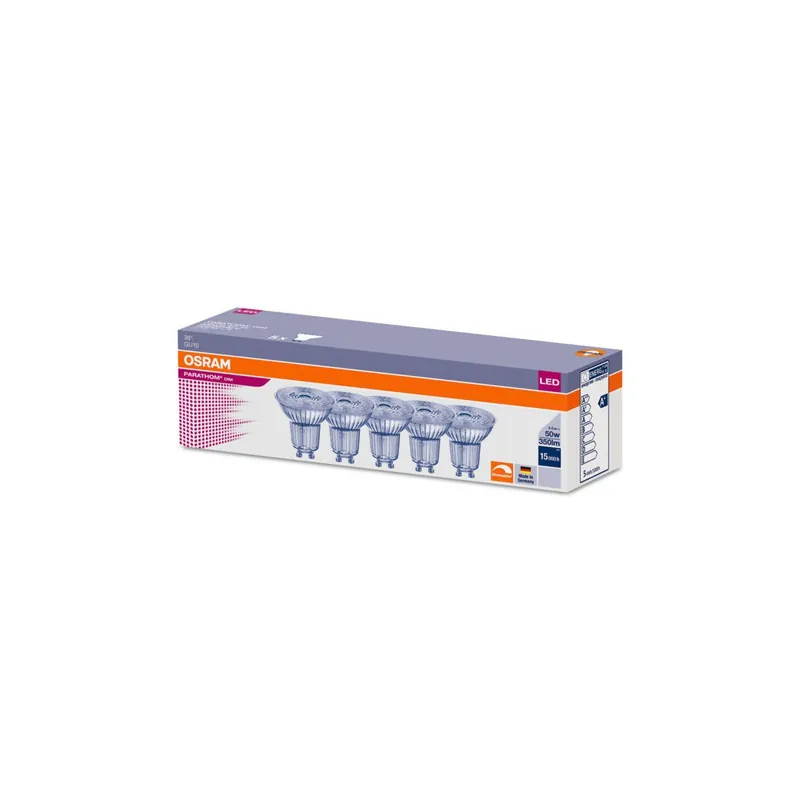 5x Osram Parathom Retrofit GU10 PAR16 5.9W 940 36D | Blanco Frío - Mejor reproducción de color - Regulable - Reemplazo 50W Precio De Fábrica