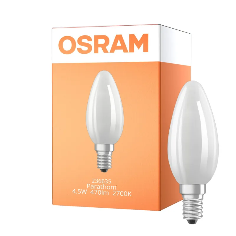 Osram Classic LED E14 Vela Mate 4.5W 470lm - 827 Luz muy Cálida | Regulable - Reemplazo 40W Oferta Limitada