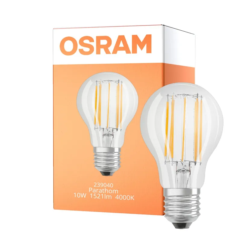 Marca Reconocida Osram Parathom Retrofit Classic LED E27 Pera Clara 10W 1521lm - 840 Blanco Frio | Regulable - Reemplazo 100W