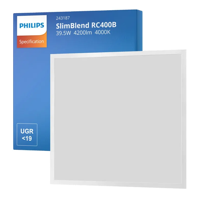 Philips Panel LED SlimBlend RC400B 39.5W 4200lm - 840 Blanco Frio | 60x60cm - UGR <19 - Sensor de movimiento y luz Últimas Unidades