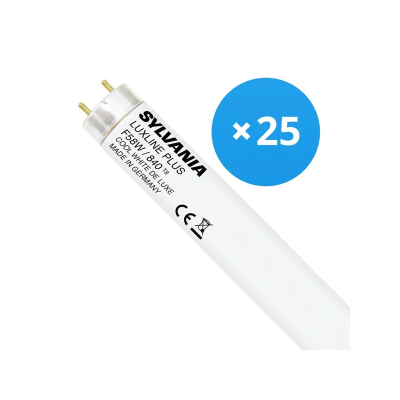 Multipack 25x Sylvania Luxline Plus T8 58W - 840 Blanco Frio | 150cm Stock Limitado