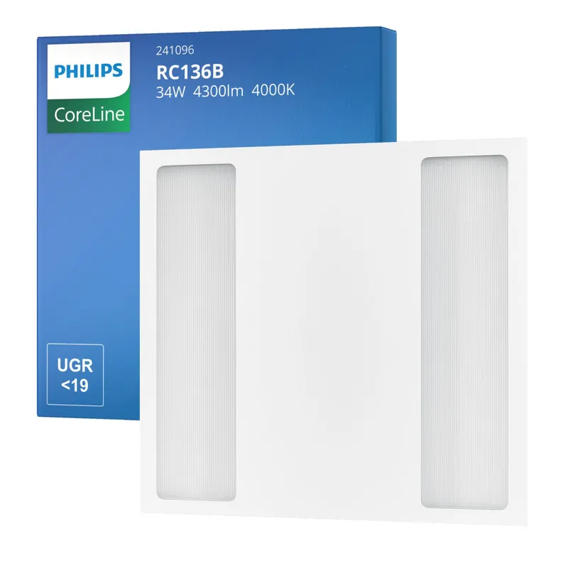 Philips Panel LED CoreLine RC136B 25/34W 3100-4300lm - 840 Blanco Frio | 60x60cm - UGR <19 - Dali Regulable - Potencia Seleccionable Oferta De Temporada